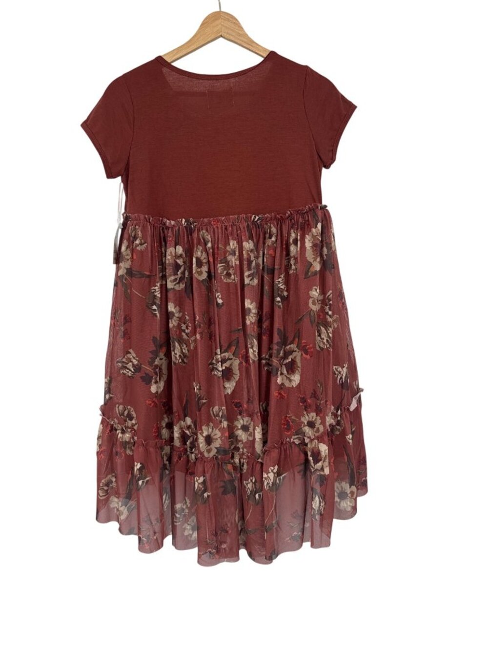 Mia Joy Girls Lorelei Dress Cinnamon Floral Ruffled tulle size 12 NEW - Picture 6 of 6